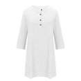 thumbnail image 3 of Gspmoly Robes Décontractées pour Femmes, Femmes Manches 3/4 Col Rond Bouton Robe Longueur Genou Robes Formelles pour Femmes Offres Hebdomadaires, 3 of 5
