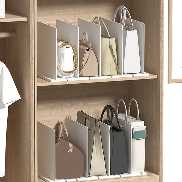 Closet Shelf Dividers Shelf Divider Holder Organizer for Closet Books Tableware Bags with No Tools Needed Easy Assembly ABS Material