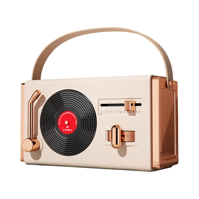 RXIRUCGD Haut-Parleur Stéréo Sans Fil Haut-Parleur Bluetooth Rétro avec Puce à Réduction de Bruit Intégrée, Design Élégant et Vintage Haut-Parleur Bluetooth Portable pour Maison Bureau Extérieur