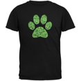 thumbnail image 1 of St. Patricks Day - Dog Paw Black Adult T-Shirt, 1 of 1