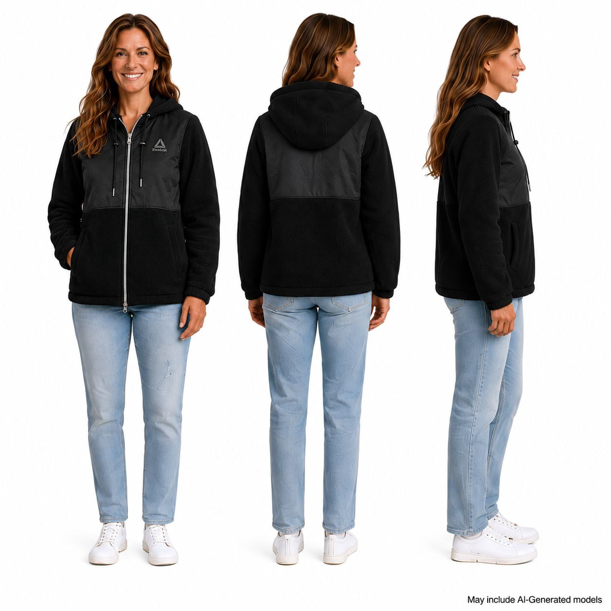 Reebok – Veste en polaire mixte pour femme, tailles TTP à TTG