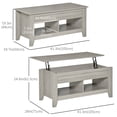 thumbnail image 3 of HOMCOM Lift Top Coffee Table with Hidden Storage and Open Shelves, 3 of 10