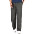 thumbnail image 1 of XZNGL Mens Solid Pure Cotton Elastic Waist Straight Barrel Trousers, 1 of 7