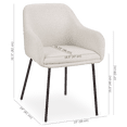 thumbnail image 3 of Bouclair Oatmeal Fabric and Metal Dining Chair, 3 of 10