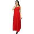 thumbnail image 2 of Bimba Robe Maxi Unie à Bretelles Spaghetti pour Femme pour l'Été, Tenue de Plage, Robe d'Été, 2 of 9