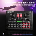 thumbnail image 3 of Graflsoa V8X Bluetooth Live Sound Card with 15 Sound Effects, 9 Modes, 6 Rotary Buttons, and DSP Noise Reduction for Recording, Broadcasting, and Stage Performances - Black, 3 of 6