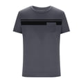 thumbnail image 3 of Men Oversized T Shirts Casual Loose Short Sleeve Crew Neck Tee Shirt Striped Color Block Tops with Pocket, 3 of 4