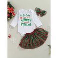 thumbnail image 2 of FOCUSNORM 3pcs Lettre Bébé Fille Romper et Bande Jupe Courte et Bandeau Ensemble, 2 of 8