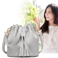 thumbnail image 1 of fastboy Bucket Shoulder Bag Drawstring Bag Purse Handbags Small Shopping Gray, 1 of 4