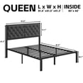 thumbnail image 2 of Homall Queen Size Bed Frame with Headboard Linen Upholstered Bed Frame Platform,All Metal Slats Support Platform Bed Frame with Storage Space,Easy Assembly,Noise Free,No Box Spring Needed,Gray, 2 of 7