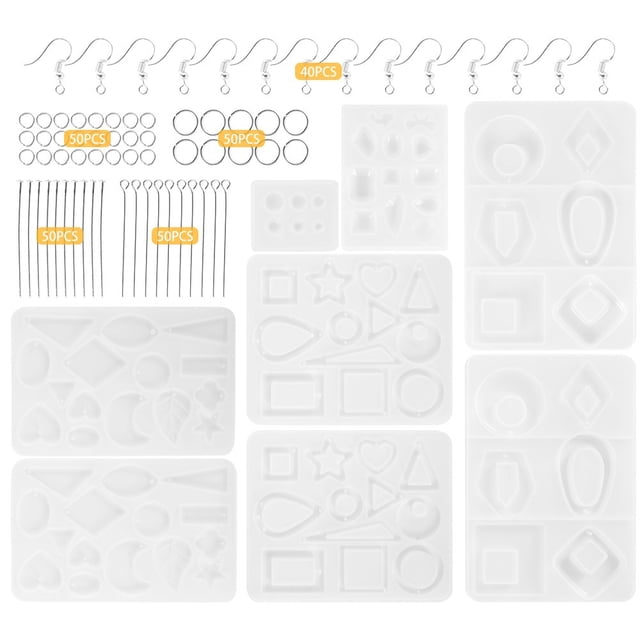 Moule Pendentif Boucle d'Oreille en Silicone DIY Kit de Moule en Résine Outil de Moulage