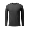 thumbnail image 1 of hoksml Chandails à Manches Longues pour Hommes Évacuation de l'Humidité UPF 50+ Protection Solaire UV T-Shirts Athlétiques Couleur Unie Col Rond Randonnée Course Entraînement Haut Actif Liquidation, 1 of 6