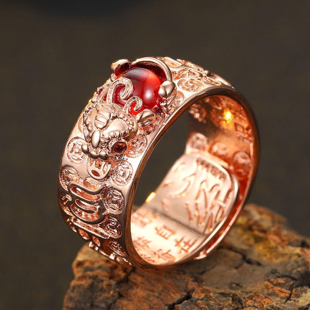 Feng Shui Ring Anillo Mantra Good Luck Wealth Protection Efficacious Rings for Men & Women, Ring