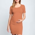 thumbnail image 1 of Ovzne Robes Grande Taille pour Femmes Courbes Robe d'Été Femme Jupe de Maternité Plissée Imprimée à Manches Courtes Col Rond Mi-Mollet Robe Grande Taille Robe à Manches Courtes Imprimée, 1 of 6