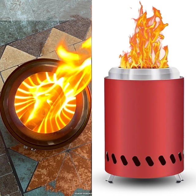 Wood-Burning Outdoor Stove | Portable Patio Heater for Courtyard Bonfires | Steel Construction, Compact Design