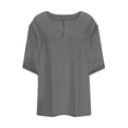 thumbnail image 4 of Plebaso Plus Size Tops for Women Short Sleeve V Neck Loose Blouses Casual Solid Color Womens Tunic Tops, 4 of 5
