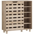 thumbnail image 1 of HOMCOM Shoe Storage Cabinet with 5-Tier Cupboard and 5 Open Shelves, Beige, 1 of 10