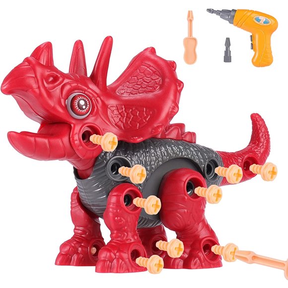 CHOK Take Apart Dinosaur Toys DIY Splicing Dinosaur Toy with Electric Drill for Age 3+ Kids Boys Girls 3 Colors