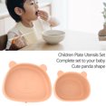 thumbnail image 4 of 4pcs Kids Dinnerware Set Toddler Utensils And Toddler Plates Panda Shape Plate, 4 of 8