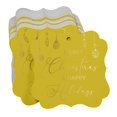 thumbnail image 3 of Inkdotpot Merry Christmas & Happy Text Bottle Tag Real Gold Foil Favor Bracket Shape Hang Tags Pack Of 100, 3 of 7