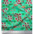 thumbnail image 1 of Soimoi Modal Satin Fabric Leaves,Floral & Flamingo Bird Printed Fabric 1 Yard 42 Inch Wide, 1 of 3