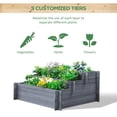 thumbnail image 4 of Outsunny 3-Tier Wood Raised Garden Bed, Elevated Planting Box, Gray, 4 of 10