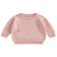 thumbnail image 1 of Baby Girl Boy Knit Pullover Sweater Fall Winter Warm Sweatshirt Tops with Pocket, 1 of 6