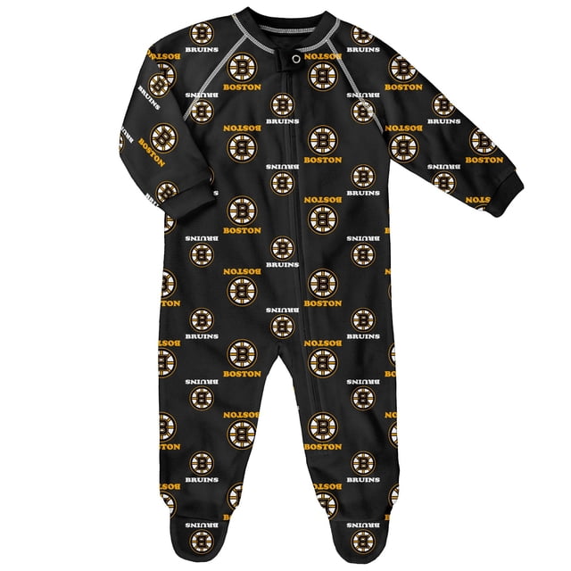 Outerstuff Newborn Boston Bruins All Over Print Raglan Sleeper
