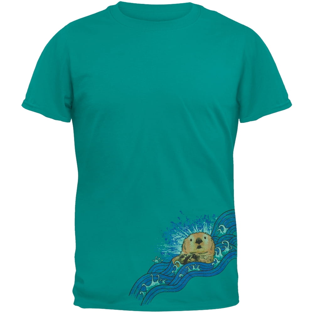 Sea Otter On Wave Adult T-Shirt