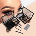 thumbnail image 3 of 6 Colours Eyebrow Contour Powder Kit with Eyebrow Brush Eyebrow Powder Eyebrow Dye Eyebrow Stencil Professional Eyebrow Powder Make Up Set, 3 of 9