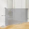 thumbnail image 3 of PawHut Retractable Dog Gate Extends Up to 55" Wide, 34" Tall, Grey, 3 of 10