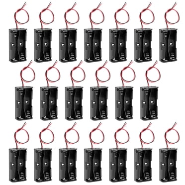 Unique Bargains Boîtier de Rangement pour Piles 3V 2x1.5V AA Fils 20 Pcs