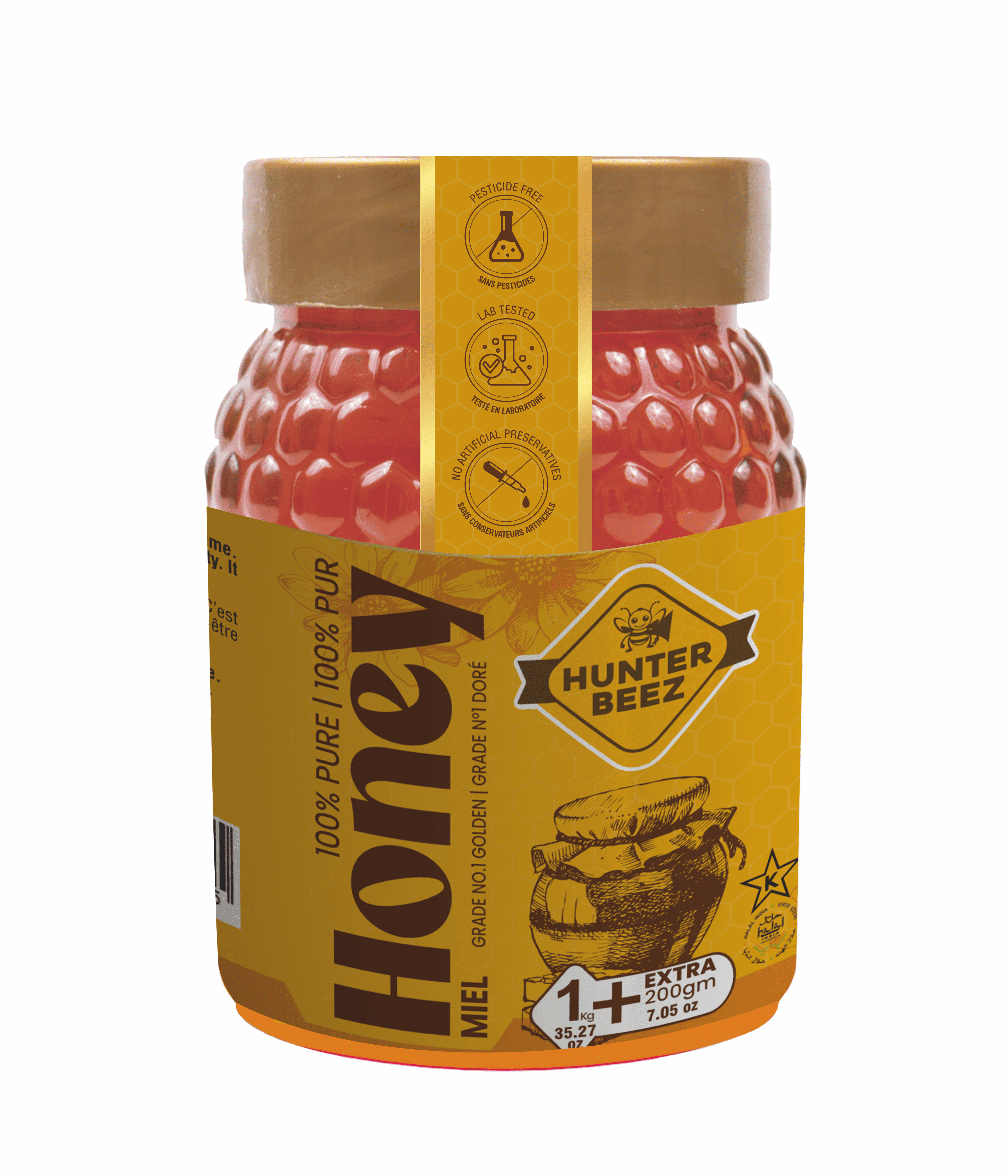 honey1005ページ Hunter Beez 100% Pure Honey 1.2 kg (1 kg + 200 g) - Walmart.ca