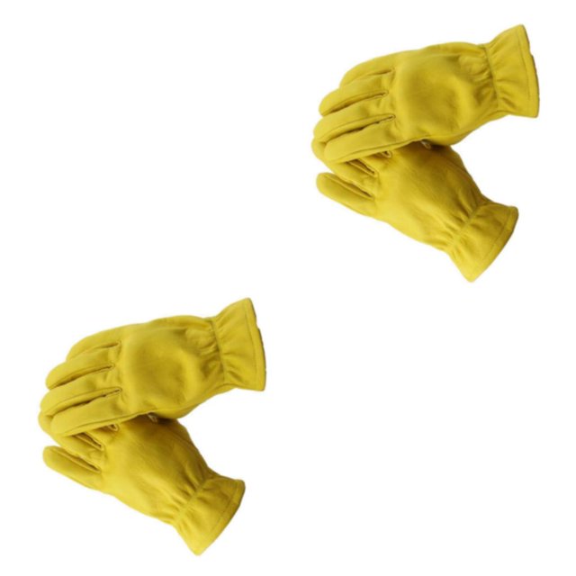 Youkk Yellow Cowhide Leather Racing Motorcycle Biker Gloves Enhanced Grip and Comfort XL 2Set