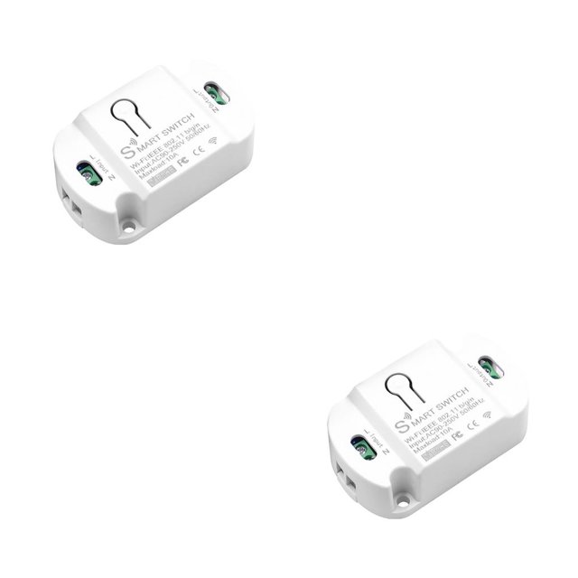 Guardoinrt Commutateur Intelligent Wi-Fi 10A Minuterie Wi-Fi Sans Fil Télécommande de Téléphone Contrôle de la Lumière Modules d'Automatisation Intelligents pour Google Home 2 Ensembles