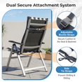 thumbnail image 4 of Aoodor High Back Tufted Patio Chair Cushions Set of 2 for Outdoor Rocking Chairs, 47 x 21 x 2.4 Inch Patio Seat Cushions for Dining Chairs, Adirondack Chairs, Grey Stripe, 4 of 7
