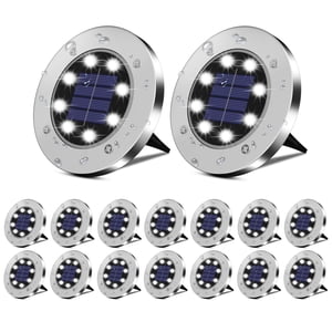 DUUDO Solar Outdoor Lights 16Pack Solar Garden Lights Waterproof Pathway Outside Lights Bright In-Ground Lights Landscape Lighting Outdoor Garden Decor for Yard Patio Driveway Walkway White Light