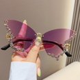 thumbnail image 2 of TIEVOSA Rhinestone Sunglasses Female Thin Sunglasses Models Sun and Eyeglasses（Purple）, 2 of 4