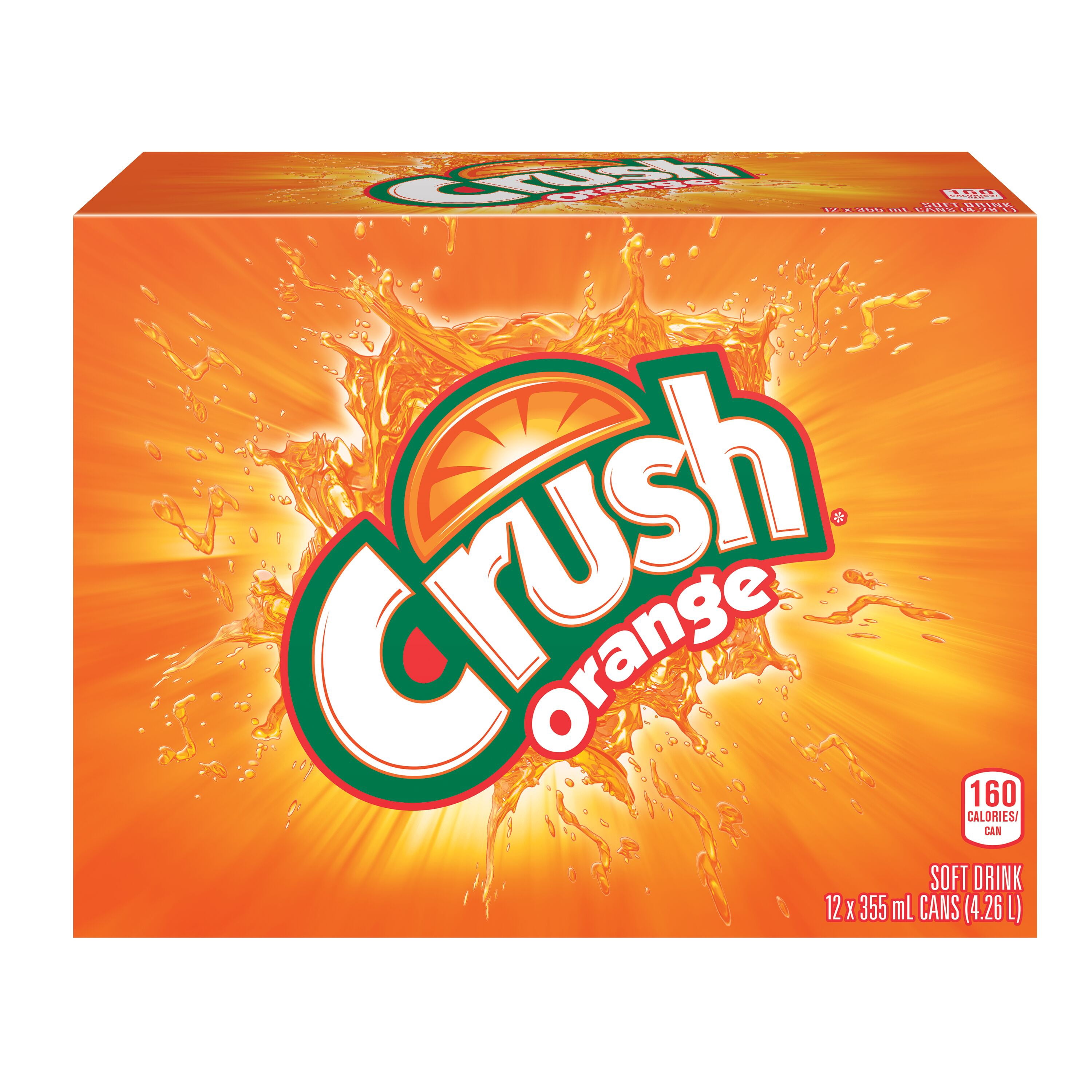 Crush orange boisson gazeuse 12 x 355 mL, canettes