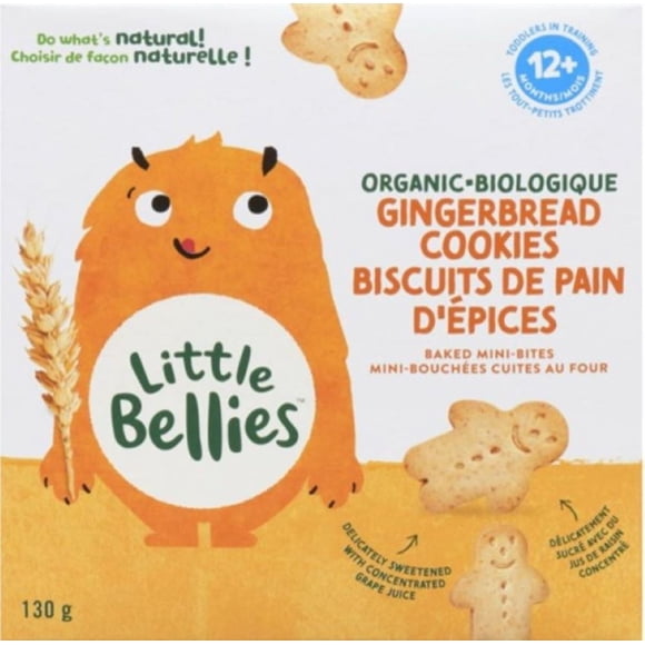 Little Bellies Biologique Biscuits De Pain D'Epices Mini-Bouchees Cuites Au Four 12+ Mois, 130gr