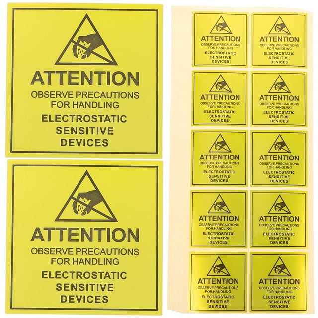 KAKOWELY warning stickers 450pcs Static Warning Stickers Electrostatic Cautious Sign Static Sensitive Devices Decals1.97"X1.97"X0.12"