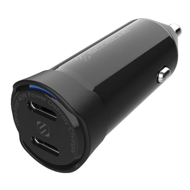 Scosche CPDCC40M-SP PowerVolt 40W Certified USB-C Dual Port Power Delivery Cigarette Lighter Adapter