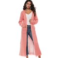 thumbnail image 1 of Women‘s Lightweight Long Sleeve Cardigan Sweaters Irregular Split Open Front Thin Knit Sweater with Pockets, 1 of 6