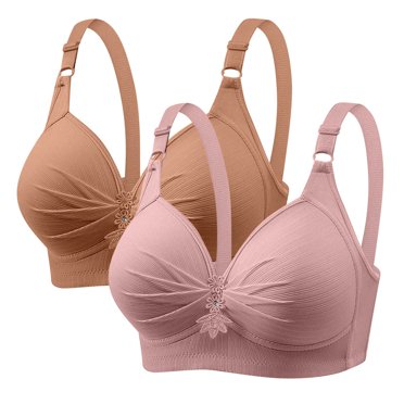 Fall/Winter Savings! Srobpty Womens Wireless Push Up Bras , Woman's Printing Gathered Together Large Size Daily Bra Underwear No Rims
