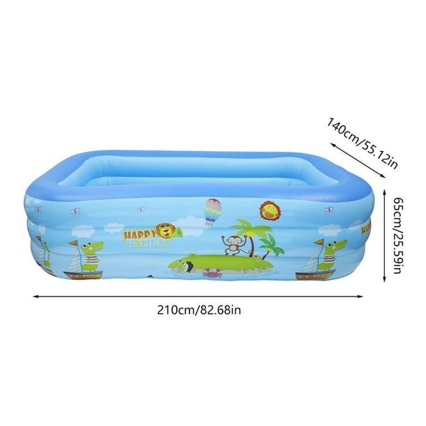 Piscine Gonflable Familiale 130x85x55 Cm - Bassin Lounge Pour Enfants Et Adultes - Intérieur/extérieur - 3 Chambres à Air