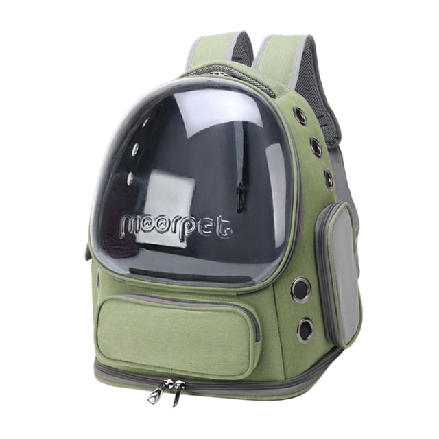 GROWTH TANK Cat Carrier Backpack for Cat & Small Dog Portable Transparent for Hiking Green