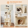 thumbnail image 4 of Large Cat Tree cm Cat Tower for Large Cats Cat Condo with Sisal-Cove Scratching Posts and Pads Padded Perch Dual Condo and Basket for Indoor Cats-Grey Small, 4 of 7