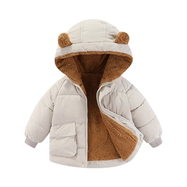 2025 Toddler Kids Baby Boys 4T Winter Coat Boys Girls Winter Bear Toddlers Coats Boys Winter Ears Hooded Coat Jacket Children Padded Jacket Thick Warm Outerwear Clothes Outfits