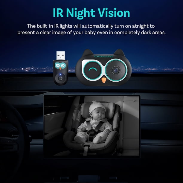 Ottocast Cabin Care Wireless CarPlay Adapter Car Rear Seat Camera