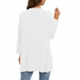 thumbnail image 5 of Mrat Sheer Cardigan for Womens 3/4 Sleeve Tops with Pocket Solid Irregular Flowy Jacket S-86 White XL, 5 of 5